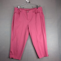 Talbots Curvy Crop Pink Denim Jeans Women&#39;s Plus Size 24W 44x24&quot; Stretch... - $25.00