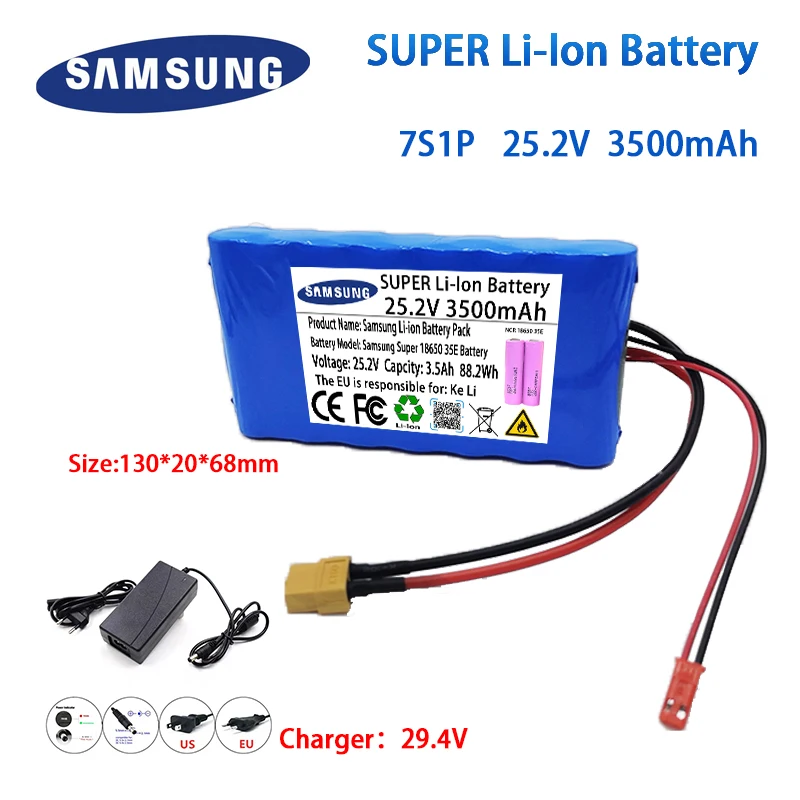 24V 7S1P  18650 Lithium Battery Pack 25.2V 3500mAh Rechargeable Battery for Elec - £108.45 GBP