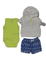 Carters Girls 3 Piece Surf Outfit 3 or 9 Months Surf Shorts Hoodie - £2.35 GBP