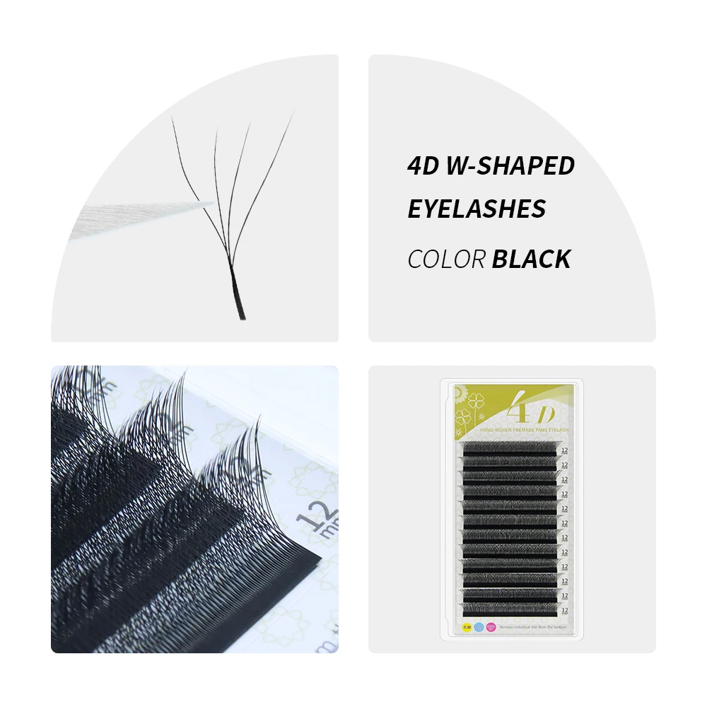 Gahamaca 3d 4d 5d w shaped lashes easy fan eyelash extensions yy premade volume 12 rows thumb200