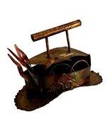 Sea Bottom Iron Chest Handmade C1960-70 MCM Antique Metal Nautical SS - $41.01 CAD