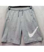 Nike Shorts Men&#39;s Small Gray Fleece Pockets Elastic Waist Drawstring Swo... - £14.50 GBP