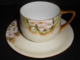 Rosenthal Cup and Saucer Donatello Wild Rose 1922 Green Mark Antique    ... - $9.90