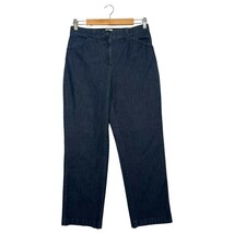 LL Bean Jeans Womens 10 Blue Classic Fit Dark Denim Straight Leg Stretch... - $24.74