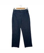 LL Bean Jeans Womens 10 Blue Classic Fit Dark Denim Straight Leg Stretch... - $34.71 CAD