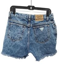 Vintage 80s Guess USA High Waist Denim Shorts Cutoff Frayed Hem Women’s Sz M image 2