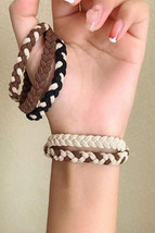 Khaki 5pcs Smile Face Decor Braided Hair Ties - $52.28 MXN