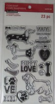 Recollections Valentine&#39;s Day Stamp Set 23 pieces Puppy Love Dog Dachsund Hearts - £17.79 GBP