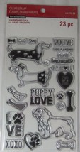 Recollections Valentine&#39;s Day Stamp Set 23 pieces Puppy Love Dog Dachsund Hearts - $22.63