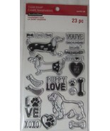 Recollections Valentine&#39;s Day Stamp Set 23 pieces Puppy Love Dog Dachsun... - £17.93 GBP
