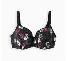 NWT Torrid Lightly Lined Full Coverage Balconette Bra - Skull Black - £18.37 GBP