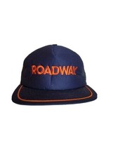 VTG Blue Orange Embroidery ROADWAY Trucker Hat Snapback Cap 1980s Vintage Mesh - £13.14 GBP