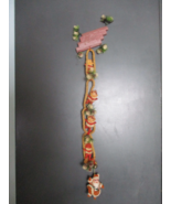 RARE ANT. XMAS HANGING DECORATIVE PLASTIC FACE ELVES &amp; SANTA ON ROPE 2&#39; ... - $46.55 CAD