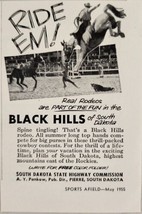 1955 Print Ad Black Hills Rodeos Cowboy on Horse Pierre,South Dakota - £6.67 GBP