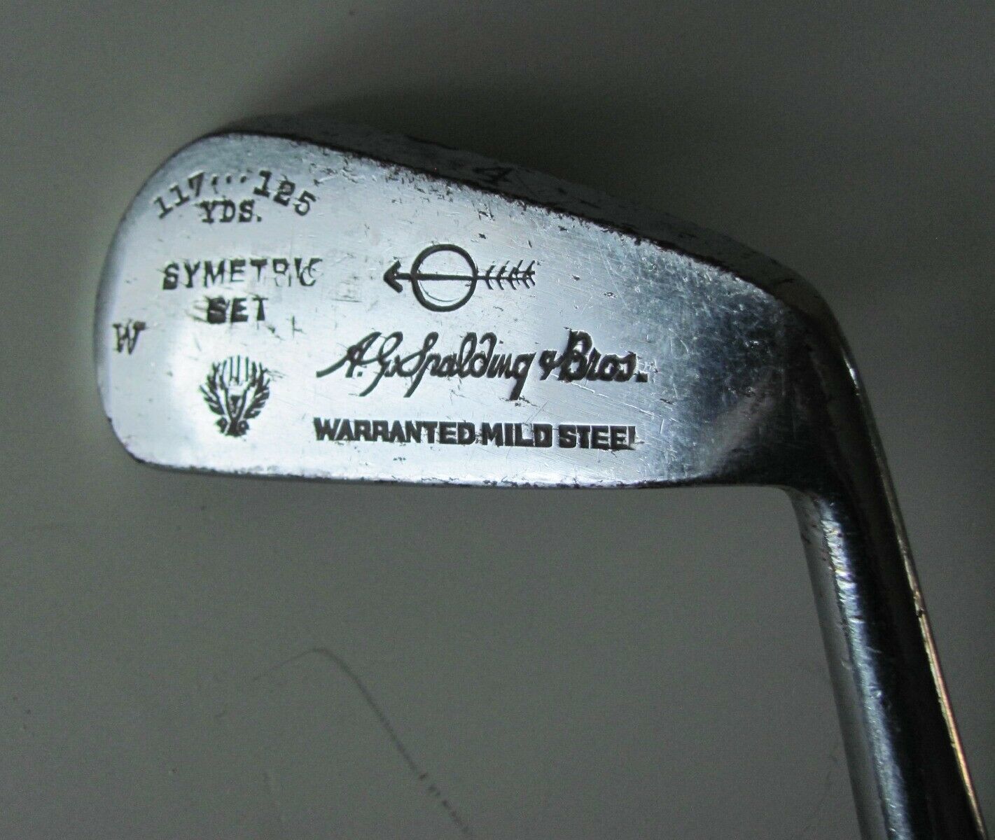 Antique A.G. Spalding Bros. Golf Club Symetric 4 Iron RH 36" Hickory Wood Shaft - $34.60
