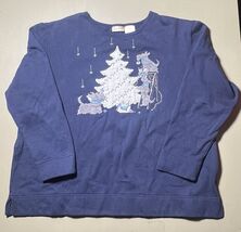 Bobbie Brooks Sweatshirt Women’s 18W/20W Blue Christmas Schnauzer Holida... - €25,31 EUR