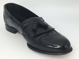 JOHNSTON &amp; MURPHY  Men’s 12 N Black Leather Tassel Loafer USA Made 12N - £15.71 GBP