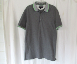 Banana Republic polo shirt Performance pique Large gray green trim short sleeve - £11.29 GBP