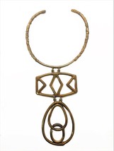 ANNDRA NEEN Womens Necklace Layered Geo Choker Brass Size 5.1&quot; 7035 - £66.50 GBP