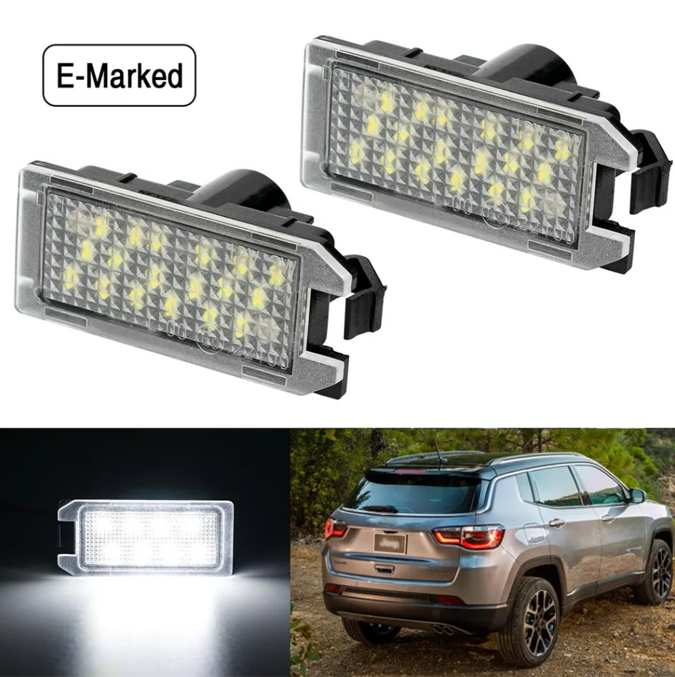 2pcs Car LED License Plate Lights White 3W LED For Jeep Grand Cherokee 2014-20 - £11.71 GBP
