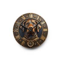 Dog Bronze Copper Steampunk Design, Acrylic Wall Clock - $41.50+