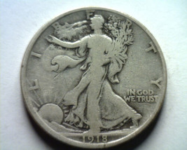 1918-D Walking Liberty Half Very Good+ Vg+ Nice Original Coin From Bobs Coins - £34.59 GBP