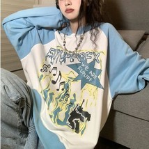 KOSAHIKI Y2k Aesthetics Hoodie Harajuku Kawaii  Print Sweatshirt Grunge Japanese - £59.76 GBP