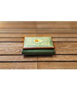 Italian Inlay emerald Green Floral Musical Jewelry Box- Brass feet &amp; hin... - £88.35 GBP