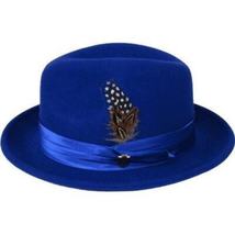 Men Bruno Capelo Hat Australian Wool Crushable Fedora Giovani Un108 Royal Blue image 4