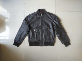 D.A.R.K Men&#39;s Leather Bomber Jacket $199 WORLDWIDE SHIPPING FAT 0260 - $118.80