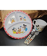 Vintage 1984 Disney Babies Plate Cup Fork Spoon Set Utensil Melamine Sel... - €17,20 EUR
