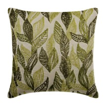 Handmade 16&quot;x16&quot; Beaded Green Linen Cushion Cover - Going Tropical - £32.50 GBP+