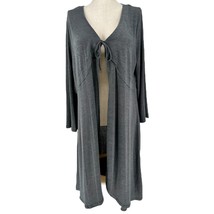 Reborn Duster Cardigan Womens 3X Charcoal Gray Tie-Front Maxi Length NWT - £14.24 GBP