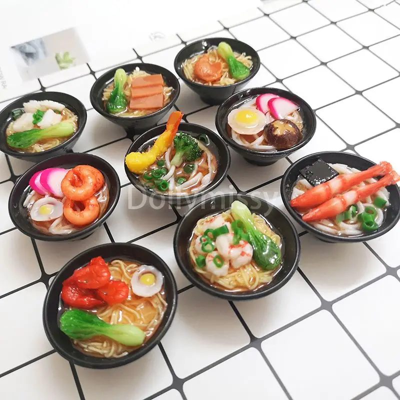 2PCS 1:6 Scale Dollhouse Miniature food Japanese Seafood Noodles Pretend Kitchen - £6.51 GBP+