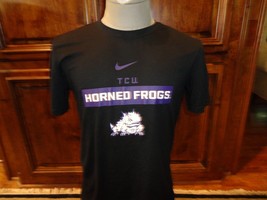 The Nike Tee Black Tcu Horned Frogs Polyester T-Shirt Adult M Very Nice - $19.75