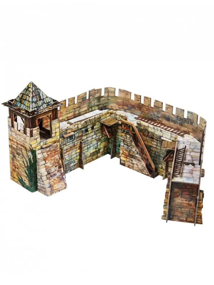 Fortress Wall 3D Puzzle Medieval City Cardboard Model Kit with Soldiers ... - $53.57 CAD