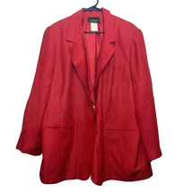 Harve Benard By Benard Holtzman Single Button Linen Jacket Lined Red Women 20W - £21.23 GBP