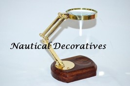 Vintage Style Compaq Brass Magnifier Desk Magnifying Glass Table Top Lens - £31.27 GBP