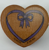 Valentine Heart Bow Ribbon Rubber Stamp Co-Motion 678 Vintage 1993 New - $7.82