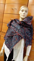 Felted Wool Wrap Made In Europe Unique Felted Wool Marble Shawl Holiday Gift - £85.61 GBP