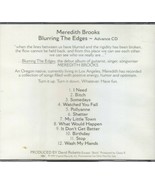 Meredith Brooks - Burning the Edges Advance CD, Promo - £5.29 GBP