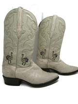 Rodeo MAX Ostrich Leather Cowboy Boots Size  8.5 (27 Mexico) Embroidered - £59.25 GBP