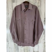 Michael Trane Silk Collection Mens Dress Shirt Size Large Dusty Mauve - £15.62 GBP
