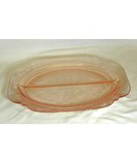 Madrid Pink Depression Square Dinner Plate Federal Glass Divided - $41.81 CAD