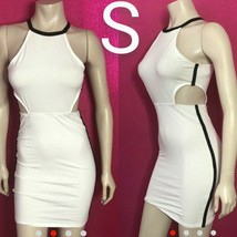 White &amp; Black Open Sides Bodycon Dress~Size S NWOT - £23.91 GBP