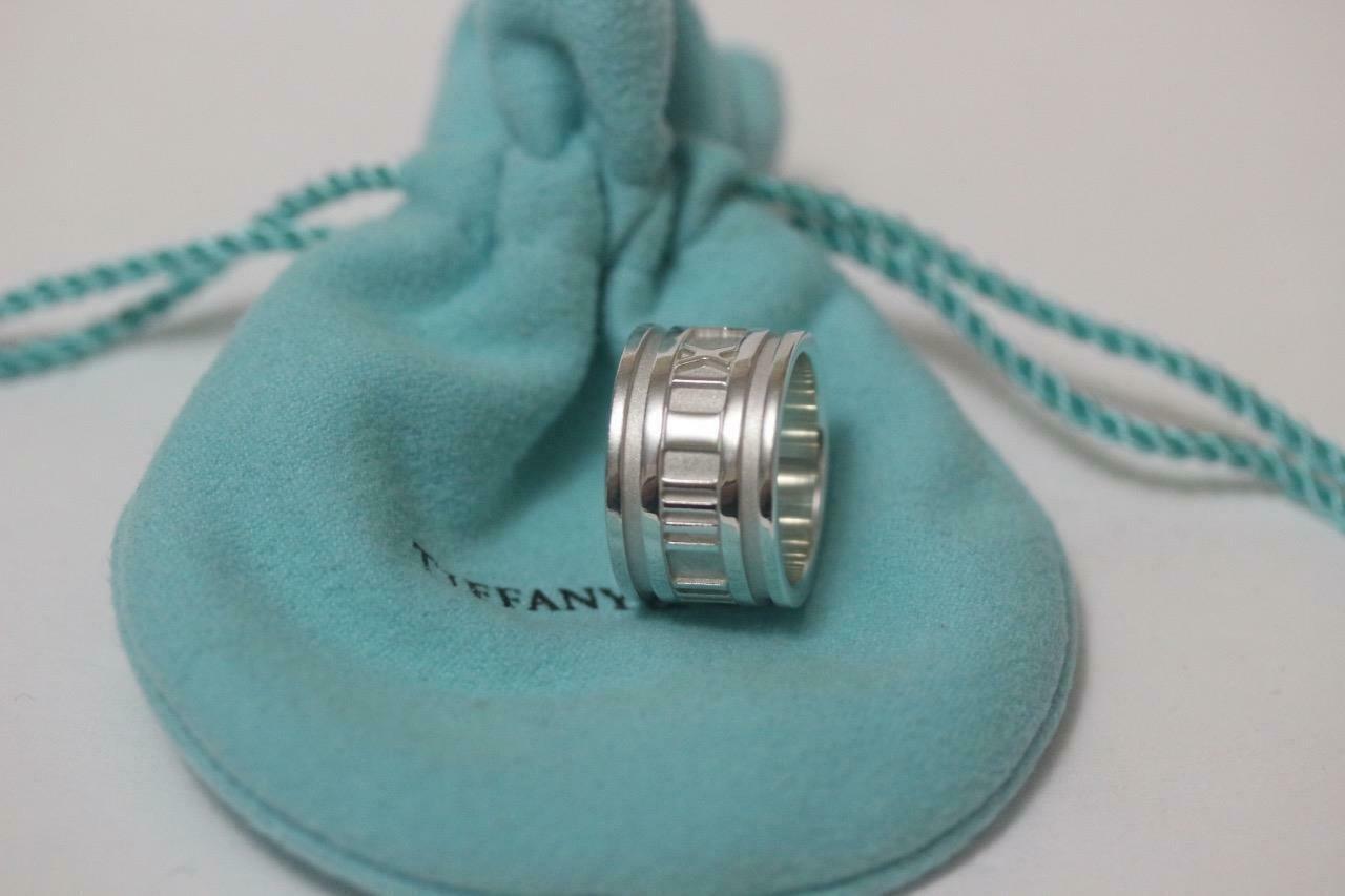 Primary image for Authentic TIFFANY & Co. 1995 Atlas Ring Wide Sterling Silver Band Retired SZ 5