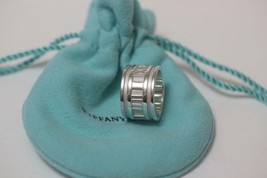 Authentic TIFFANY &amp; Co. 1995 Atlas Ring Wide Sterling Silver Band Retired SZ 5 - £176.09 GBP