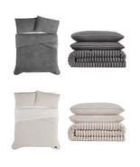 Frye 2&quot; Solid Channel Luxury Faux Fur Comforter 3 Piece Queen Set, Rever... - $273.47 CAD