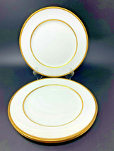 3 ROYAL DOULTON Dinner Plate ENGLAND Gold Encrusted Trim Zig-Zag Triangl... - $66.49
