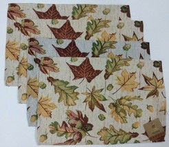 Set of 4  Fall Autumn Leaves Leaf Tapestry Placemats 13 x 19 NWT - $11.38